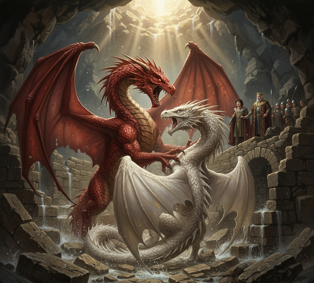 The Story of the Two Dragons Wales Flag